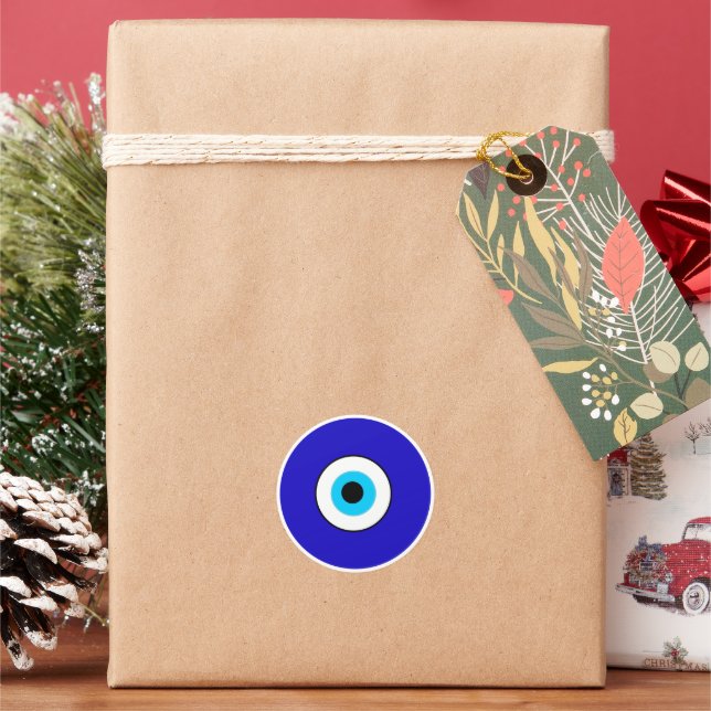 Evil Eye Classic Round Sticker (Holiday)
