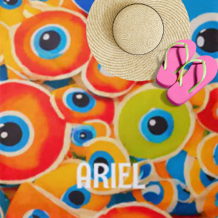 Evil Eye Colorful Beach Towel