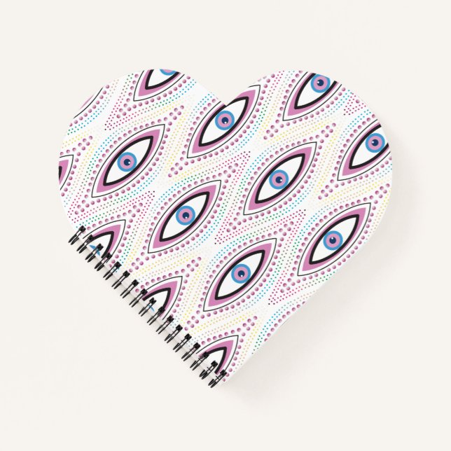 Evil Eye colorful Notebook Journal heart book (Front)