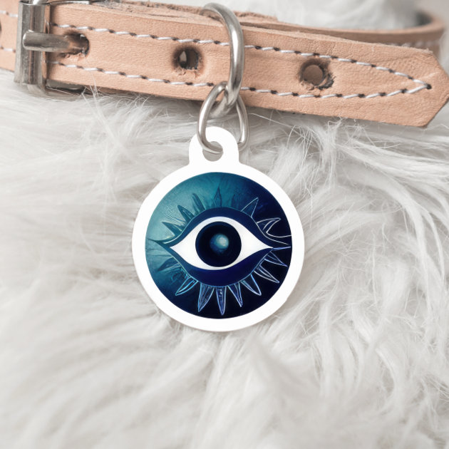 Evil eye sales dog tag