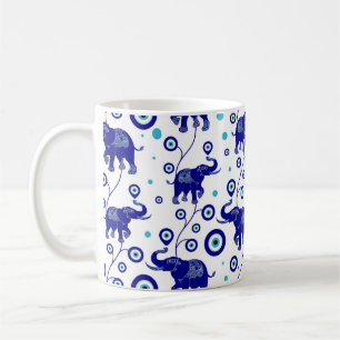 Evil Eye Elephant Good Luck amulet pattern Coffee Mug