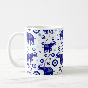 Evil Eye Elephant Good Luck amulet pattern Coffee Mug