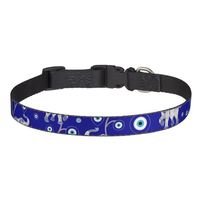 Evil Eye Elephant Good Luck amulet pattern Pet Collar (Front)