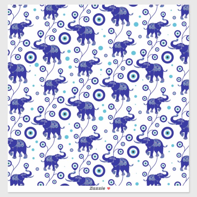 Evil Eye Elephant Good Luck amulet pattern Sticker (Sheet)