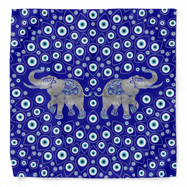 Evil Eye Elephant Good Luck Charm Bandana (Front)
