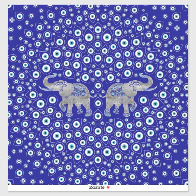 Evil Eye Elephant Good Luck Charm Sticker (Sheet)