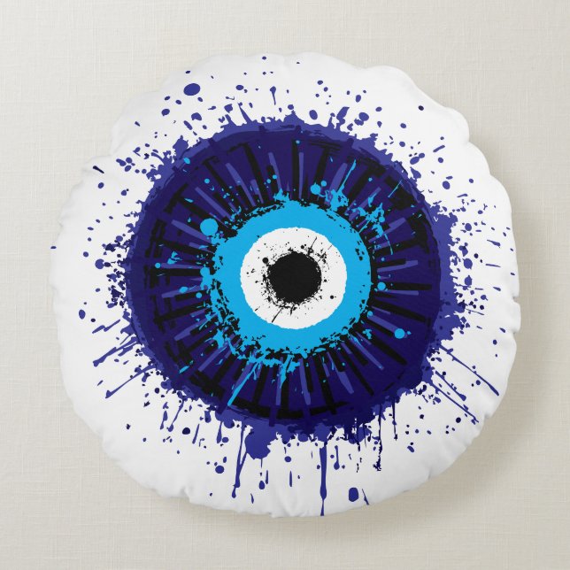 🧿 Evil Eye Energy Round Pillow (Front)