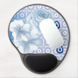 Evil eye, Feminine white rose Gel Mouse Pad