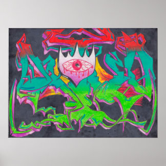 Evil Eye Graffiti Poster