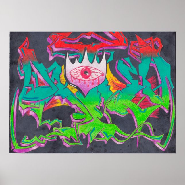 Evil Eye Graffiti Poster (Front)