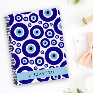 Evil Eye, Greek Eye, Turkish Eye, Mati, Your Name Notebook