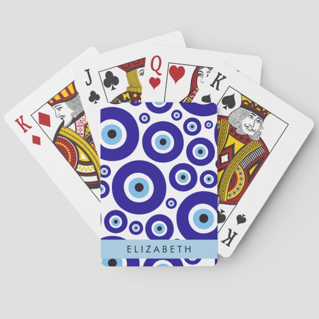Evil Eye, Greek Eye, Turkish Eye, Mati, Your Name Poker Cards (Back)