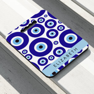 Evil Eye, Greek Eye, Turkish Eye, Mati, Your Name Seat Cushion