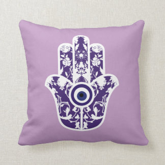 Evil eye hamsa hand throw pillow