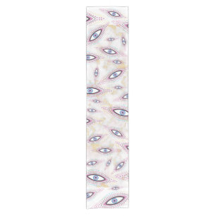 Evil Eye Happy Colorful Art  Short Table Runner