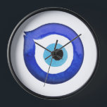 Evil Eye Home Decoration, Evil Eye Clock<br><div class="desc">This eye-catching clock features an intricate Evil Eye design, symbolizing protection against negative energy and bringing good luck. Its mesmerizing blue color adds a calming and soothing effect to your home decor. This clock serves as a decorative home accessory, complementing various interior styles from bohemian to modern. Whether you're looking...</div>