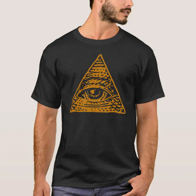 Evil Eye Illuminati Sun Pyramid Symbol Graphic Tee | Zazzle
