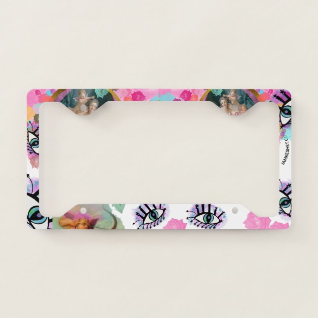 Evil eye license plate frame, angel frame (Front)