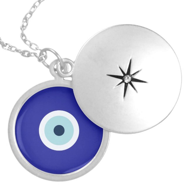 Evil Eye Locket Necklace (Front)
