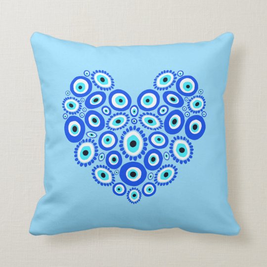 Evil Eye Love Heart Pretty Throw Pillow