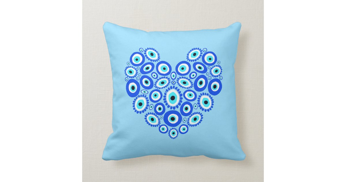 Evil Eye Love Heart Pretty Throw Pillow