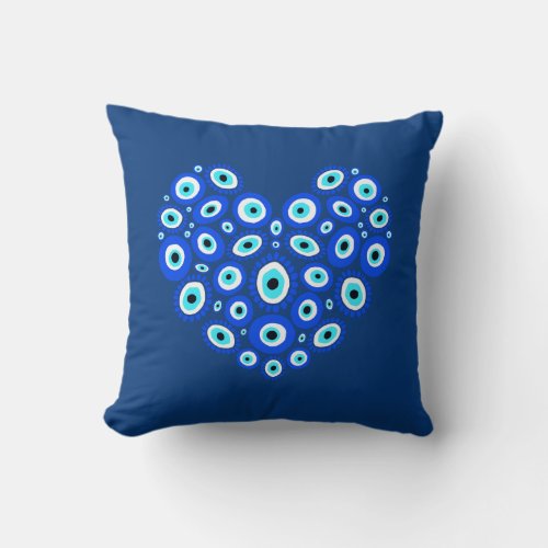 Evil Eye Love Heart Unisex Throw Pillow