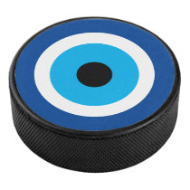 Evil Eye luck symbol ice hockey puck design
