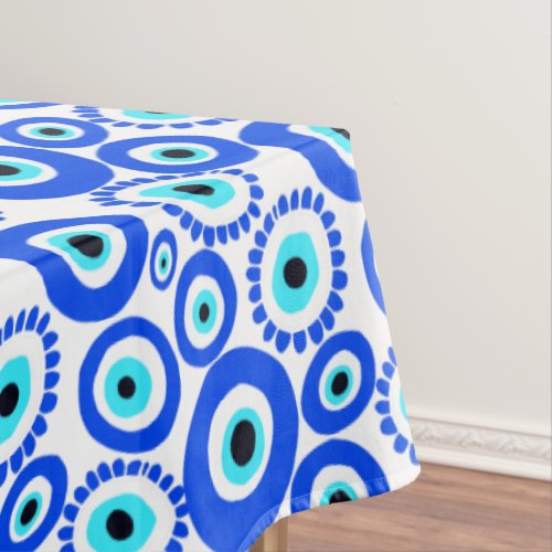 Evil Eye Lucky Charm Symbol Patterned Tablecloth