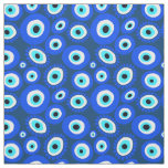 Evil Eye Mediterranean Blue White Eyes Pattern Fabric