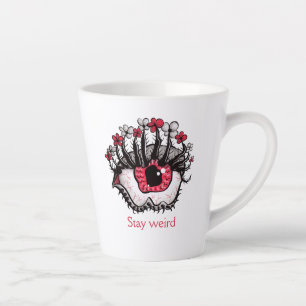 Evil Eye Melt Creepy Psychedelic Horror Stay Weird Latte Mug