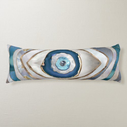 Evil Eye Mineral textures and gold Body Pillow