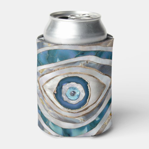 Evil Eye Mineral textures and gold Can Cooler