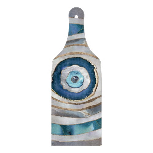 Evil Eye Mineral textures and gold Cutting Board