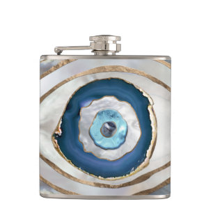 Evil Eye Mineral textures and gold Flask