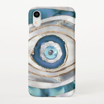 Evil Eye Mineral Textures And Gold Iphone Xr Case by LoveMalinois at Zazzle
