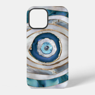 Evil Eye Mineral textures and gold iPhone 12 Case