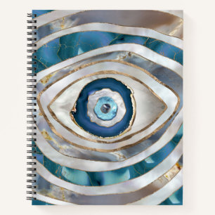 Evil Eye Mineral textures and gold Notebook