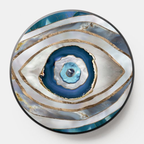 Evil Eye Mineral textures and gold PopSocket