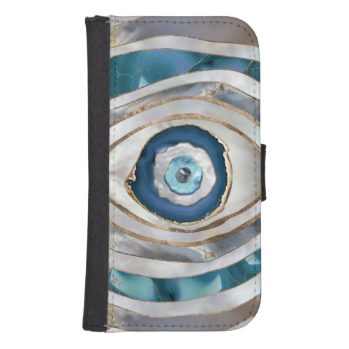 Evil Eye Mineral textures and gold Galaxy S4 Wallet Case