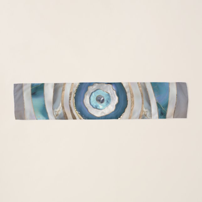 Evil Eye Mineral textures and gold Scarf (Front (Horizontal))