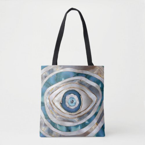 Evil Eye Mineral textures and gold Tote Bag