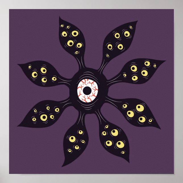 Evil Eye Monster Creepy Weird Gothic Art Poster (Front)