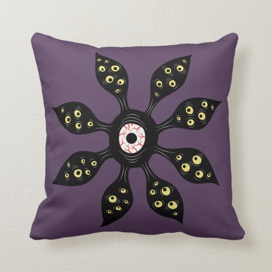 Evil Eye Monster Creepy Weird Gothic Art Throw Pillow
