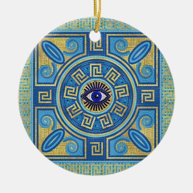 Evil Eye Mosaic Tile Ornament (Front)