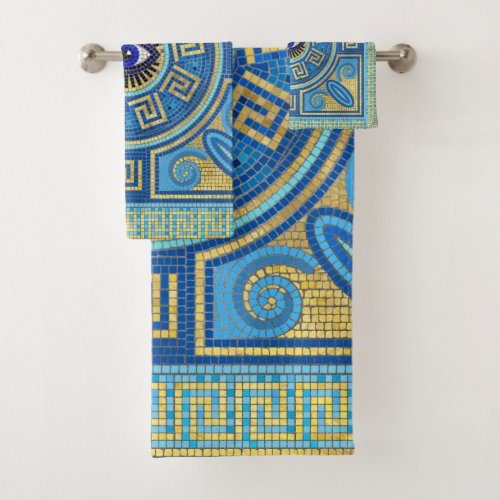 Evil Eye Mosaic Tile ornament Bath Towel Set