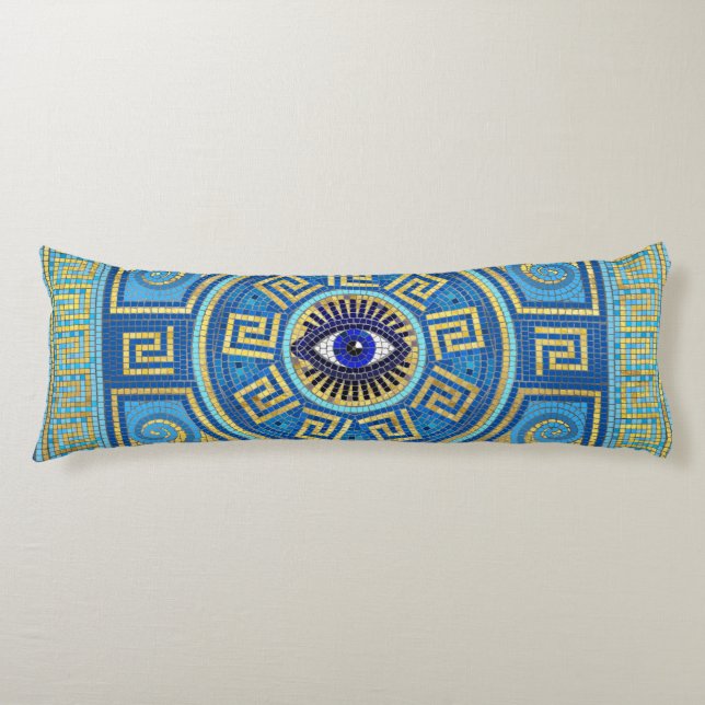 Evil Eye Mosaic Tile ornament Body Pillow (Front)