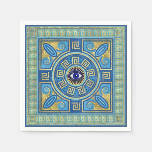 Evil Eye Mosaic Tile ornament Napkins