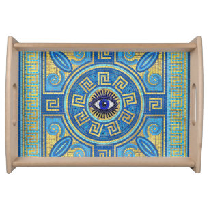 Evil Eye Mosaic Tile ornament Serving Tray