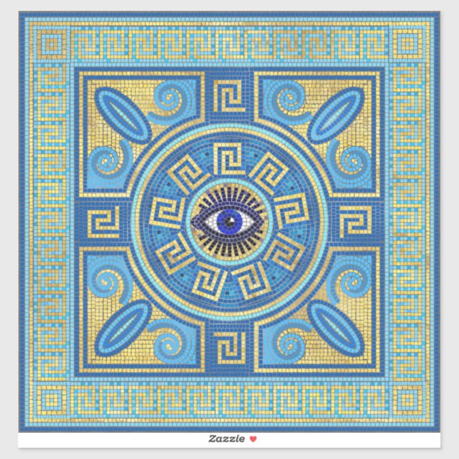Evil Eye Mosaic Tile ornament Sticker (Sheet)