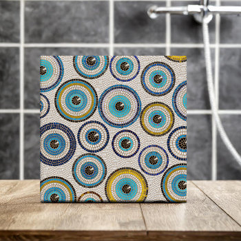 Evil Eye Mosaic Tile Pattern by LoveMalinois at Zazzle